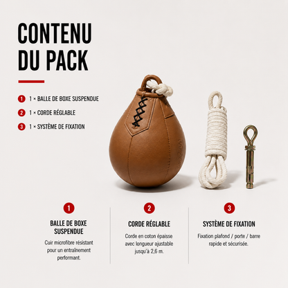 Punching Ball Suspendu Cuir Microfibre 1 kg MaisonDuBoxeur