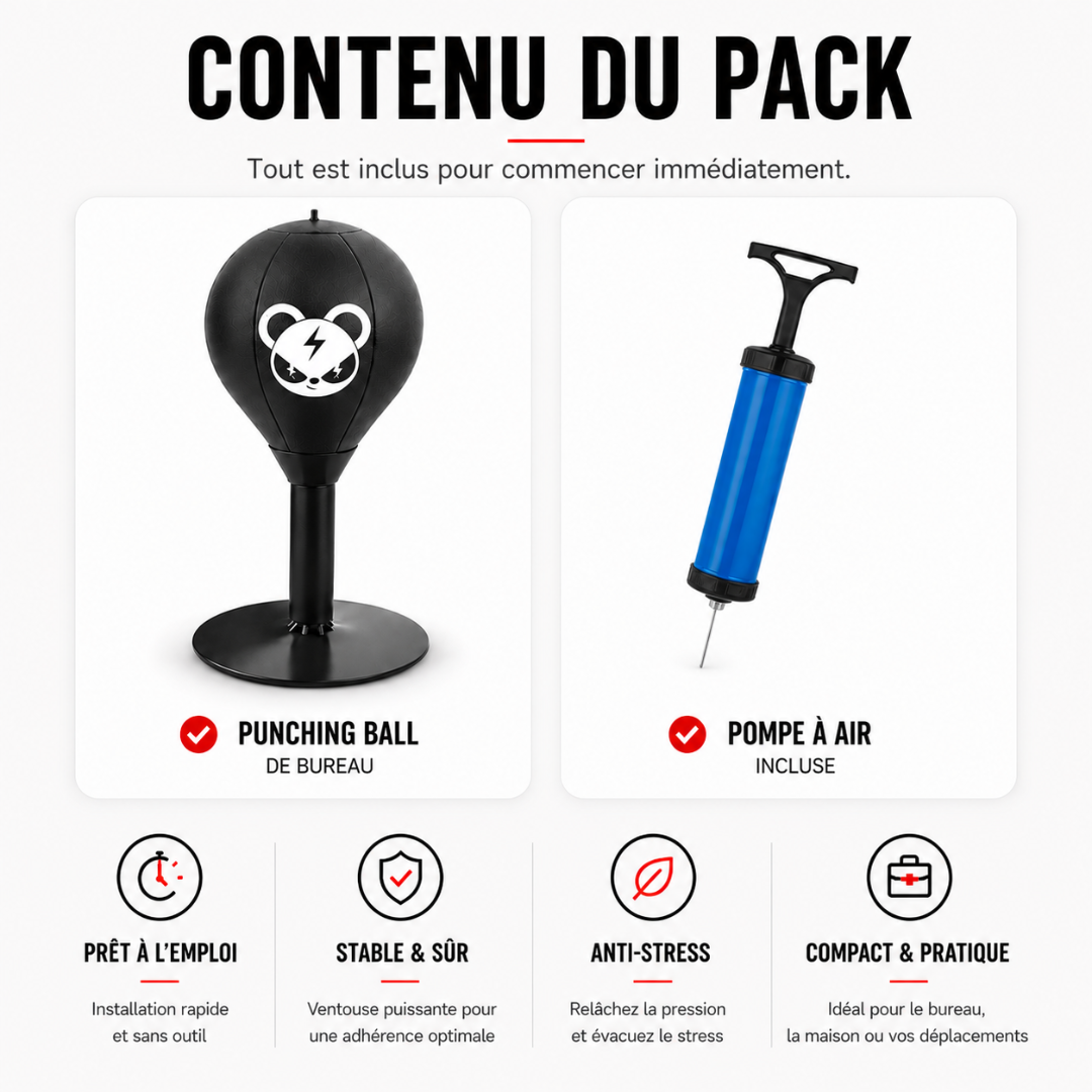 Punching Ball Bureau Ninja Panda MaisonDuBoxeur