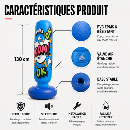 Punching Ball Gonflable Enfant 130 cm MaisonDuBoxeur