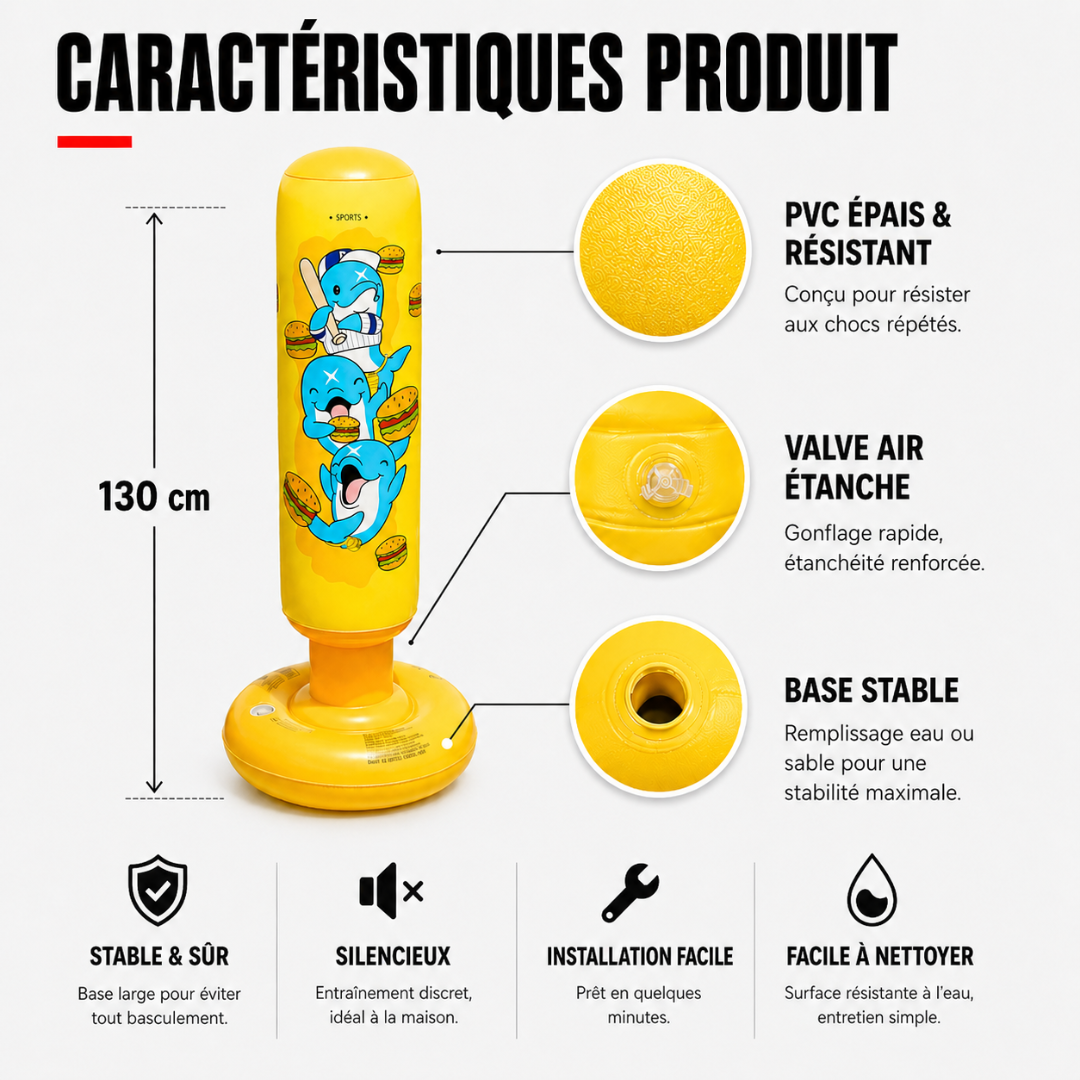 Punching Ball Gonflable Dauphin 130 cm MaisonDuBoxeur