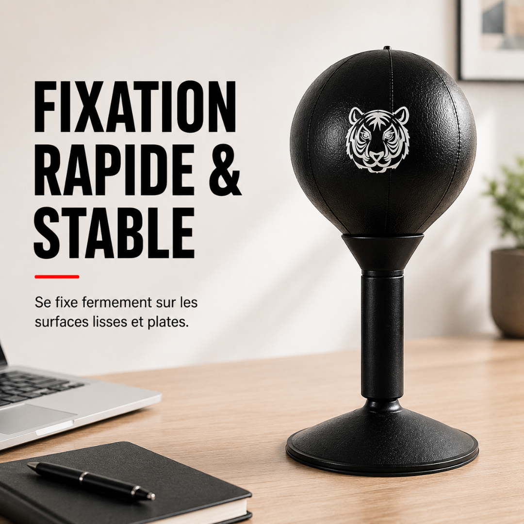 Punching Ball Bureau Ventouse Cuir PU MaisonDuBoxeur
