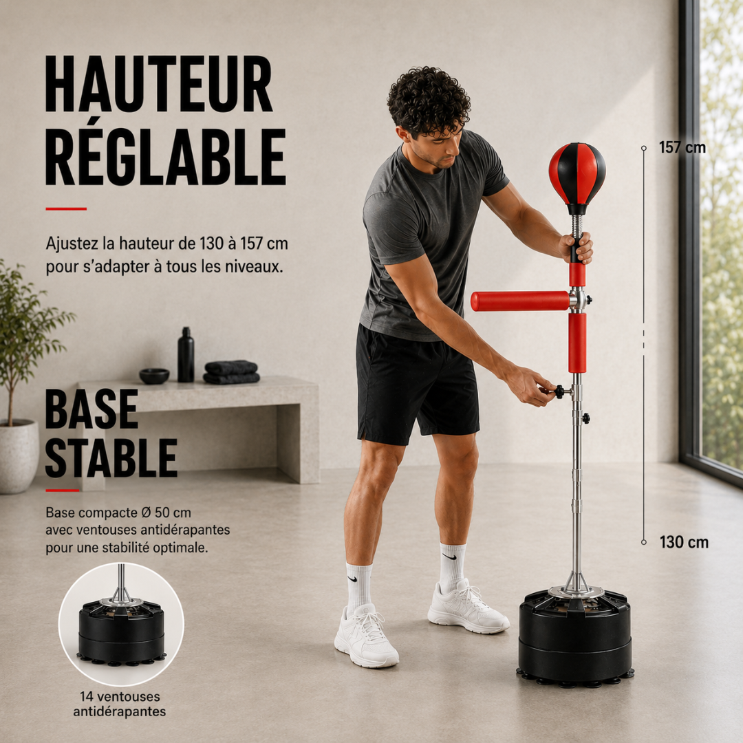 Punching Ball sur Pied Bras 360° MaisonDuBoxeur
