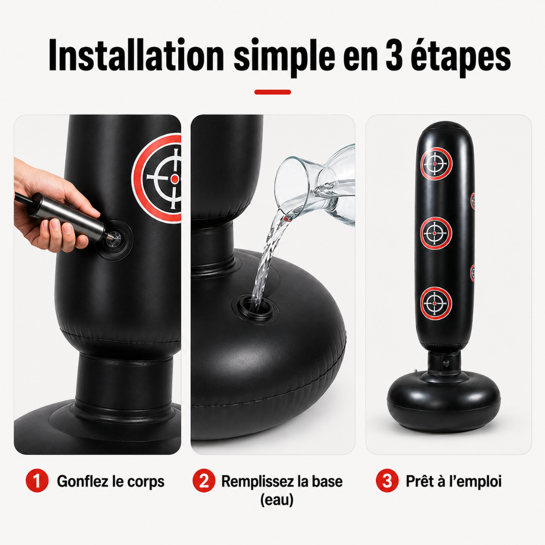 Punching Ball Gonflable 160 cm – Zones de Frappe MaisonDuBoxeur