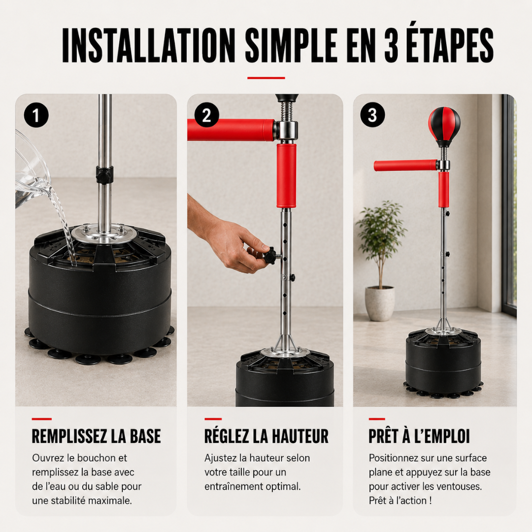 Punching Ball sur Pied Bras 360° MaisonDuBoxeur