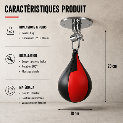 Poire de Vitesse Support Plafond 360° MaisonDuBoxeur