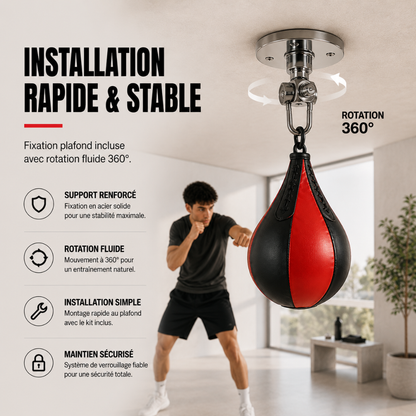Poire de Vitesse Support Plafond 360° MaisonDuBoxeur
