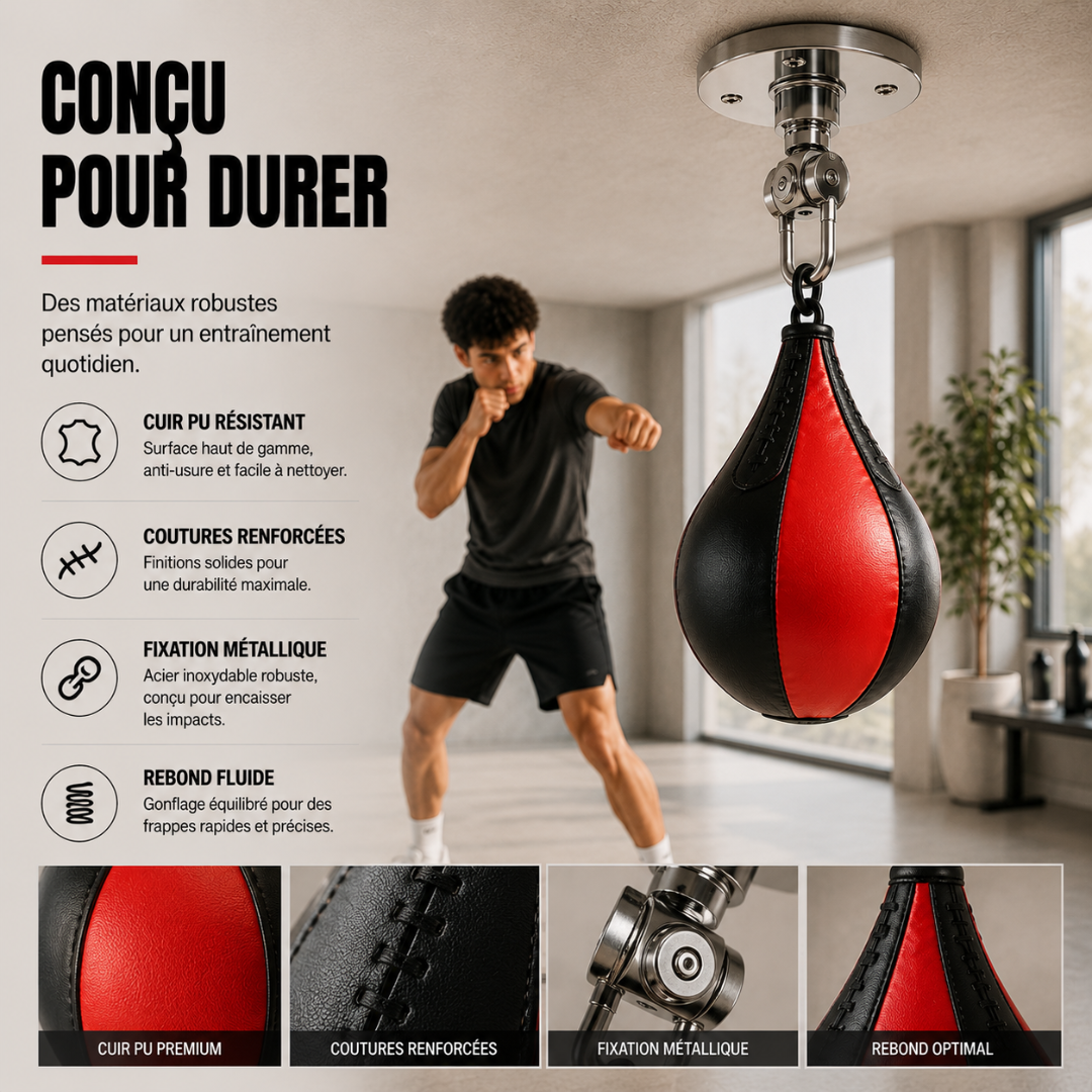 Poire de Vitesse Support Plafond 360° MaisonDuBoxeur