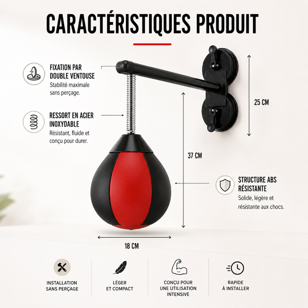 Punching Ball Mural Ventouse – Sans Perçage MaisonDuBoxeur