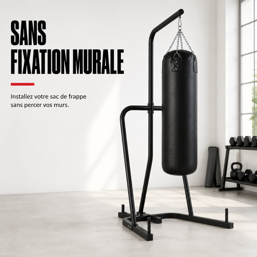 Support sur Pied Sac de Frappe Acier MaisonDuBoxeur