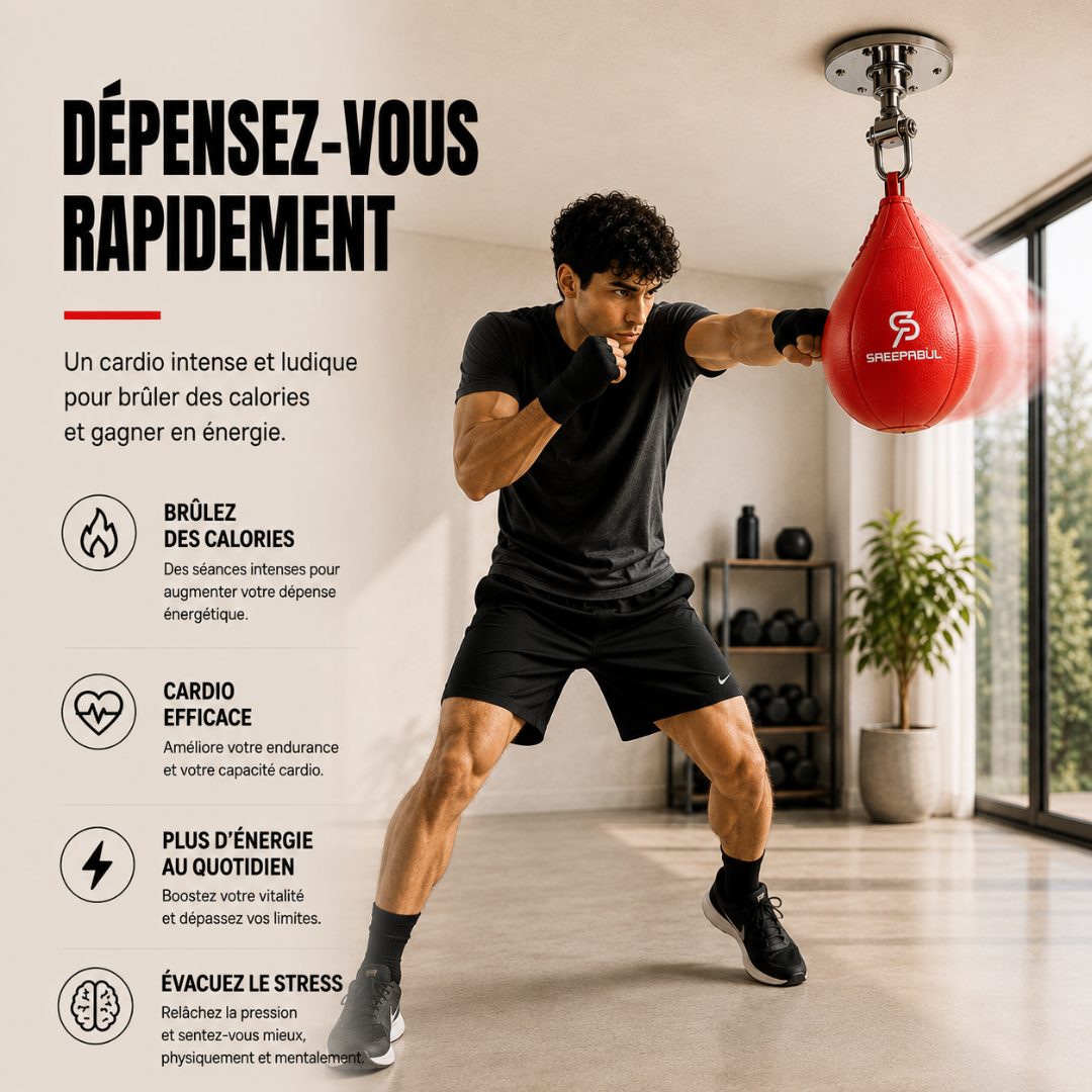 Poire de Vitesse Pivot Plafond 360° – 3 Coloris MaisonDuBoxeur