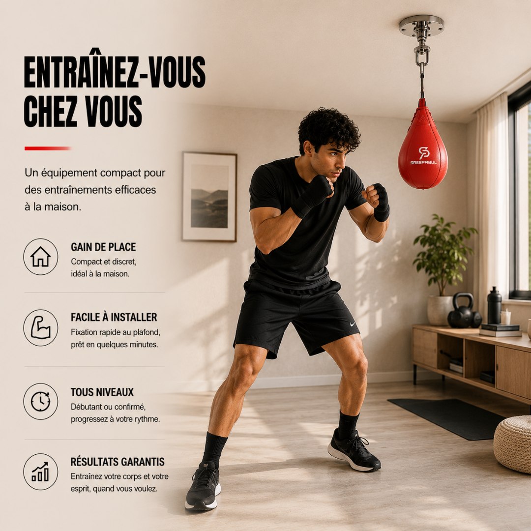 Poire de Vitesse Pivot Plafond 360° – 3 Coloris MaisonDuBoxeur