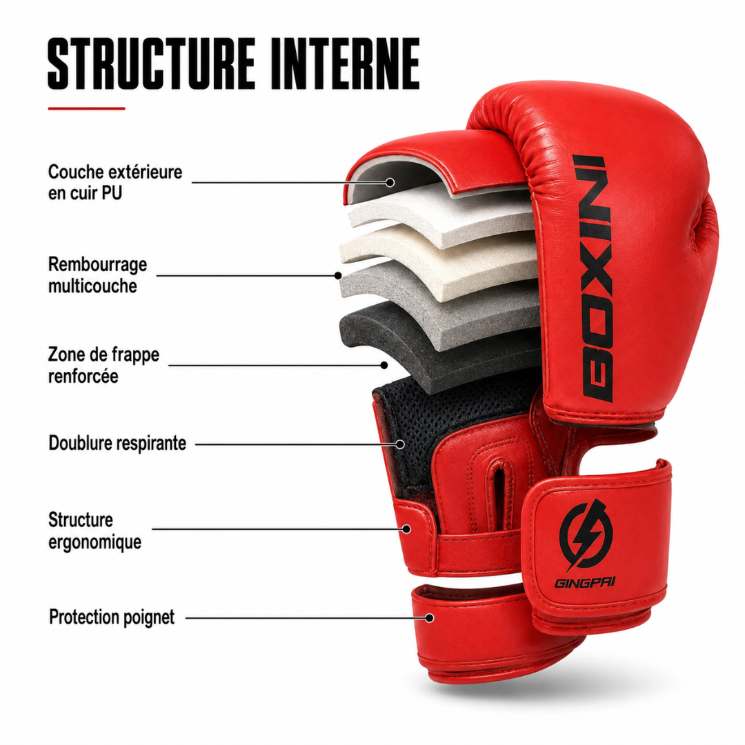 Gants de Boxe Cuir PU Premium MaisonDuBoxeur