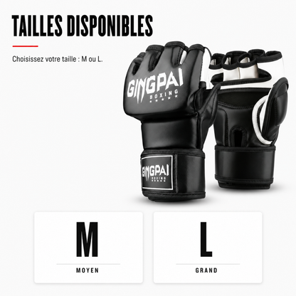 Gants MMA Demi-Doigts Cuir PU MaisonDuBoxeur