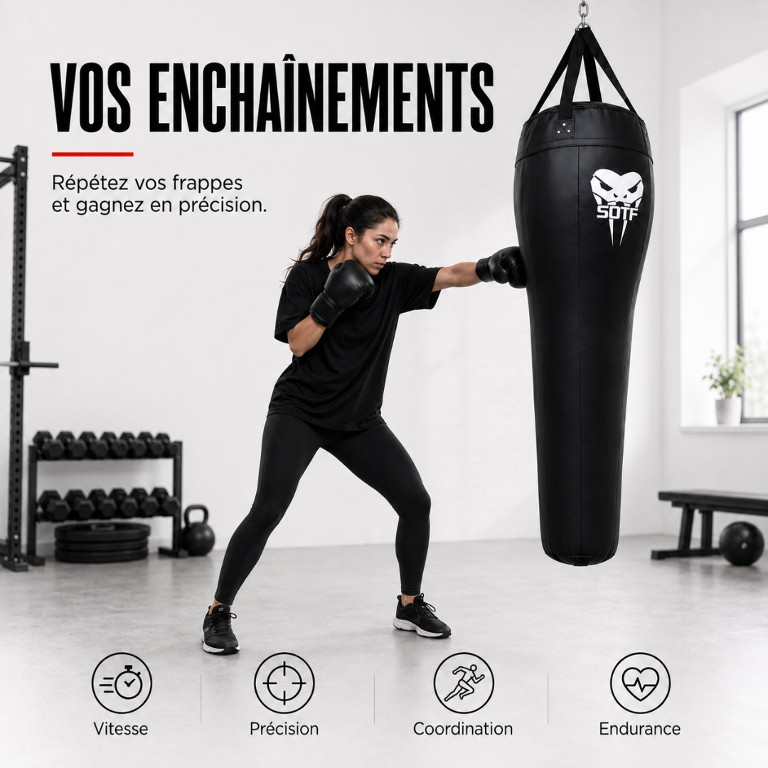 Sac de Frappe Muay Thai Forme Corps MaisonDuBoxeur