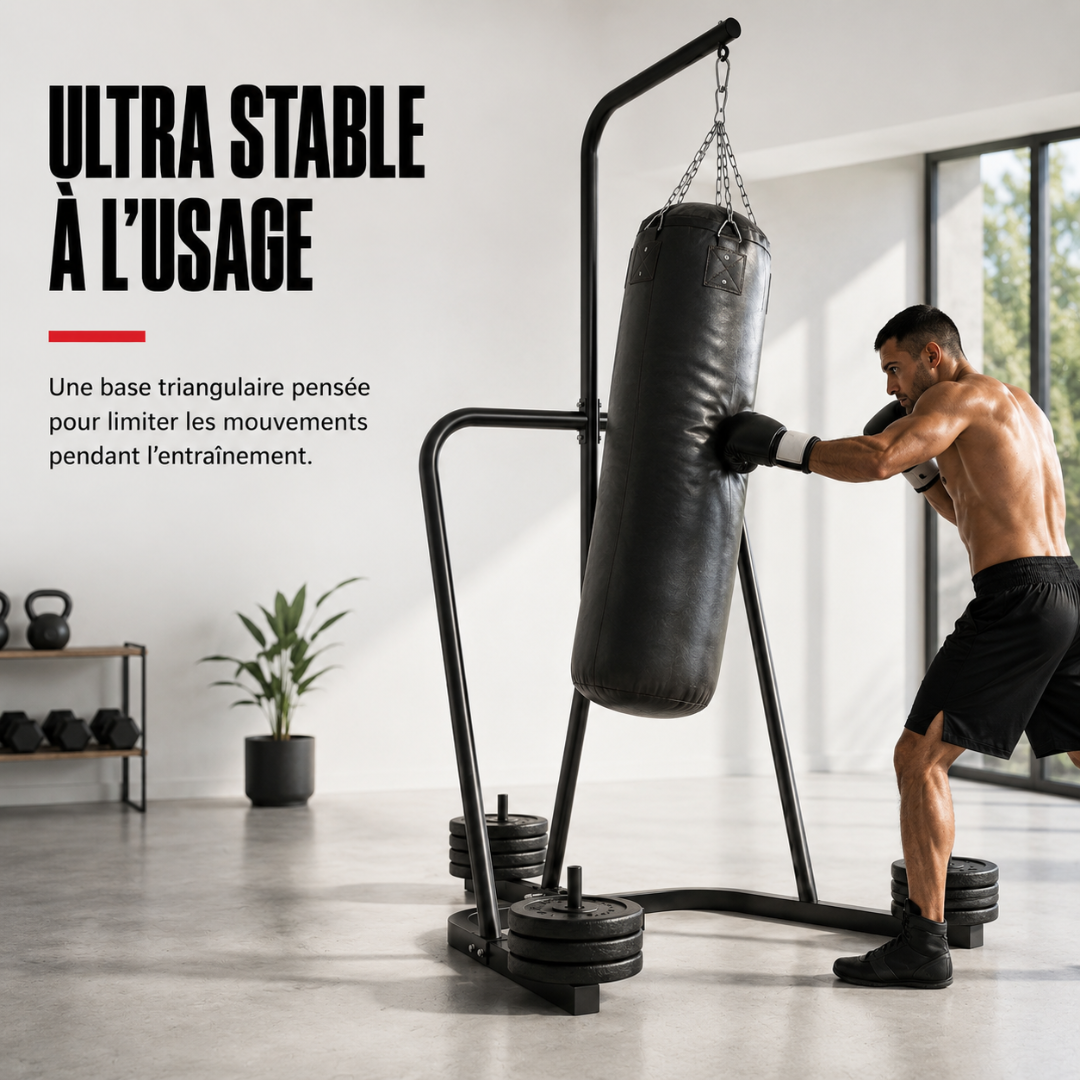 Support sur Pied Sac de Frappe Acier MaisonDuBoxeur