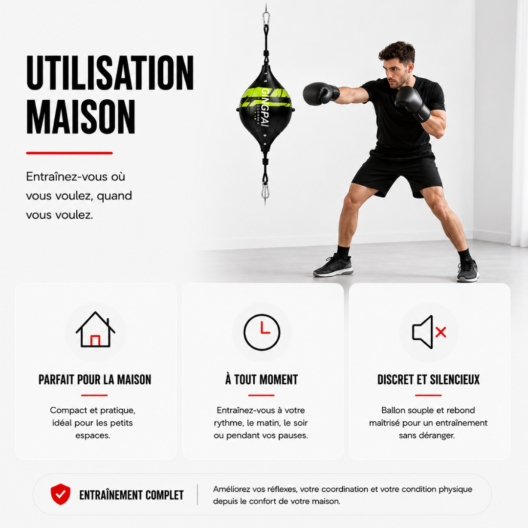 Ballon de Vitesse Ovale – Double Élastique MaisonDuBoxeur