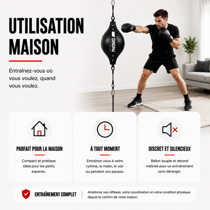 Balle de Vitesse Ovale Fixation Double MaisonDuBoxeur