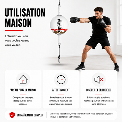Ballon de Vitesse Rond – Double Élastique MaisonDuBoxeur