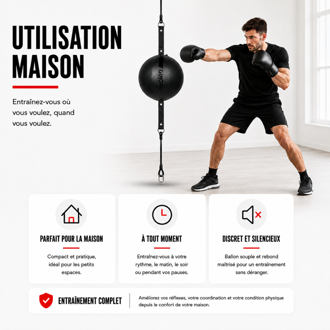 Balle de Vitesse Ronde Fixation Double MaisonDuBoxeur